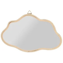 Miroir nuage en rotin naturel 40x25cm