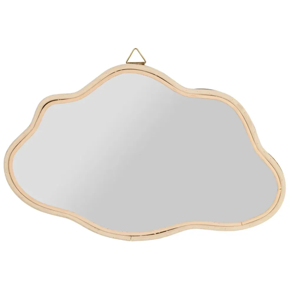 Miroir nuage en rotin naturel 40x25cm