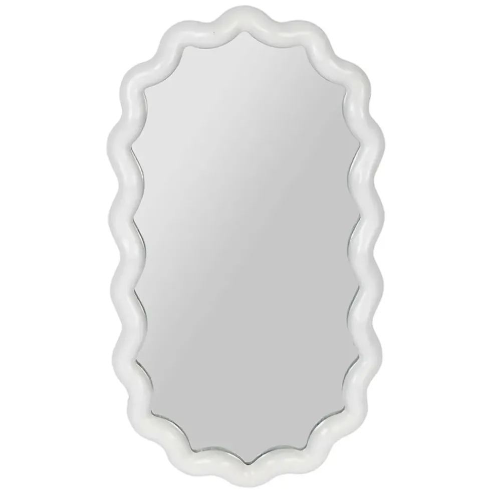 Miroir ovale blanc 27x49cm - Funky