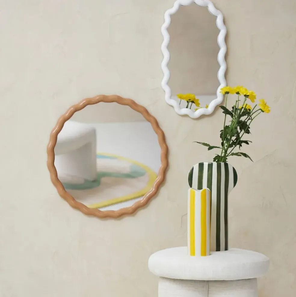 Miroir ovale blanc 27x49cm - Funky