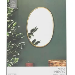 Miroir ovale contour dore 34x25cm