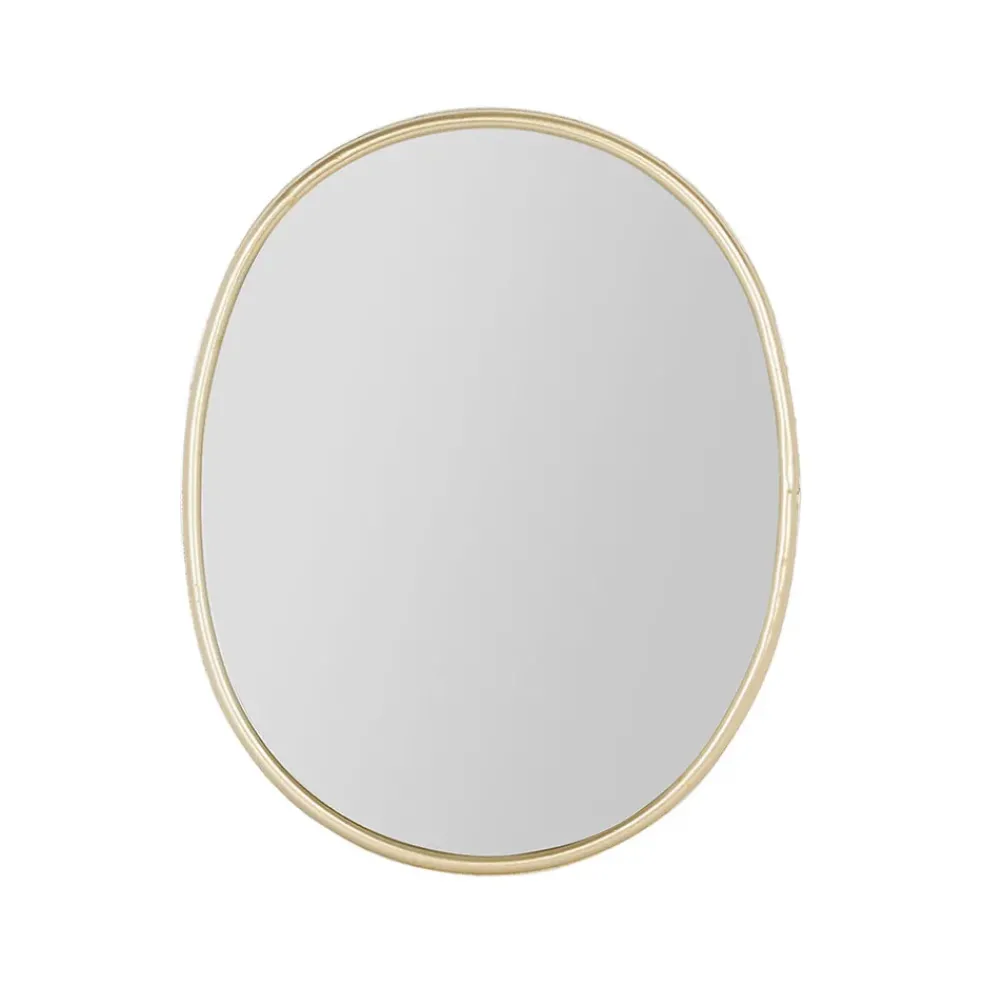 Miroir ovale en fer doré 40x35cm - Ilena