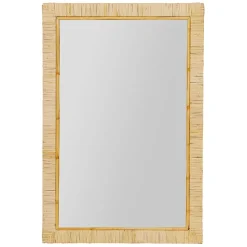 Miroir rectangle en rotin naturel 50.5x75.3cm