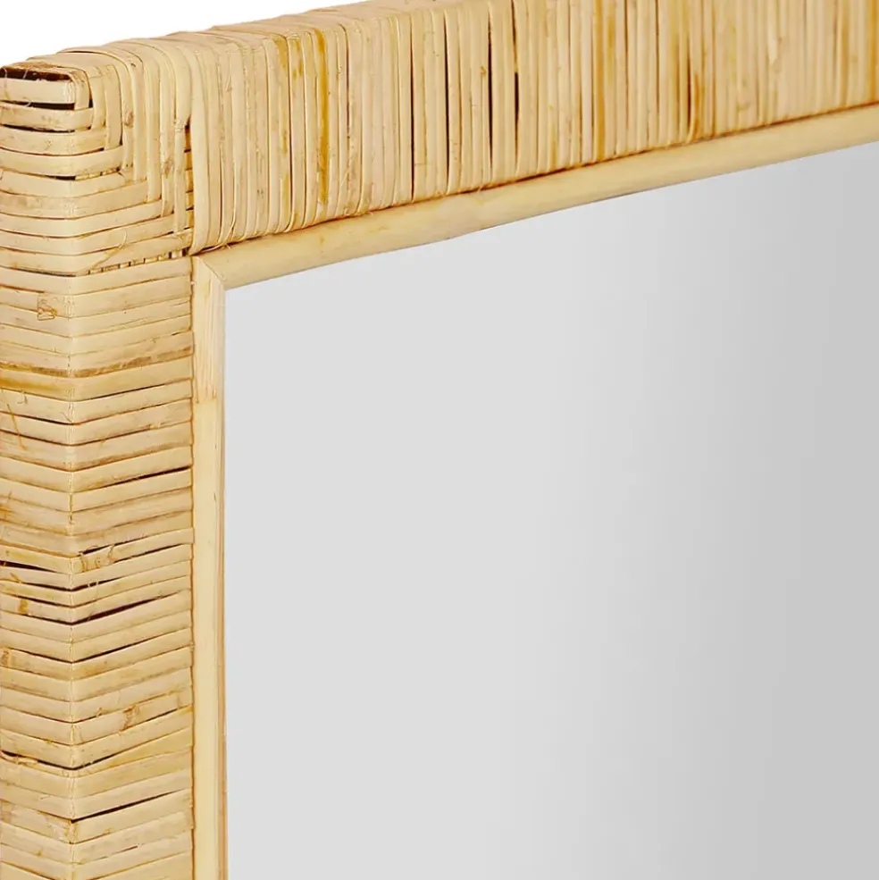 Miroir rectangle en rotin naturel 50.5x75.3cm
