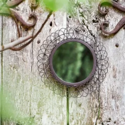 Miroir rond en fer noir D44cm - Lore