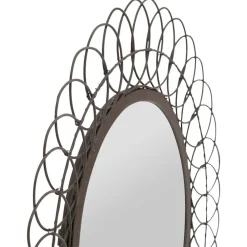 Miroir rond en fer noir D44cm - Lore
