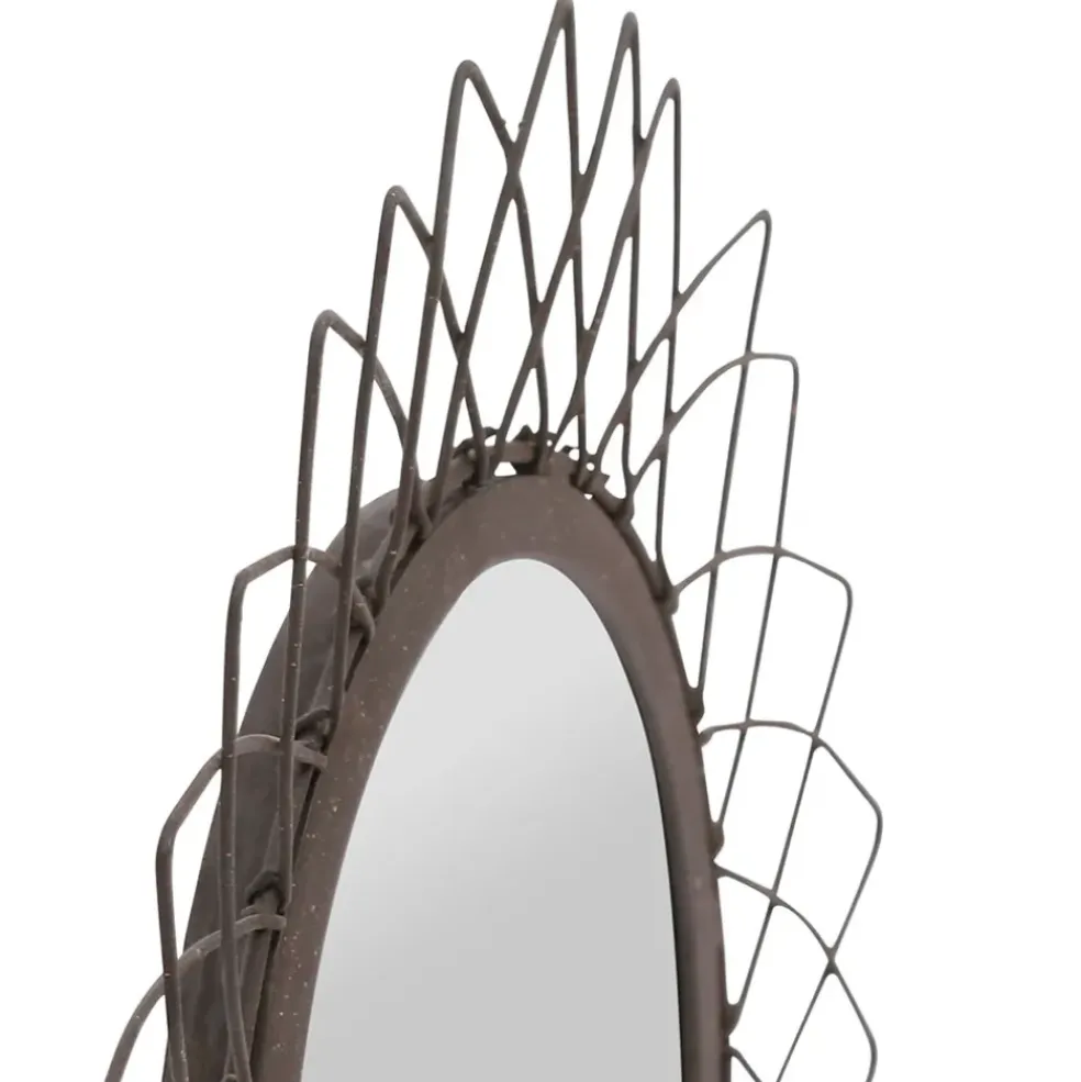 Miroir rond en fer noir D32cm - Lore