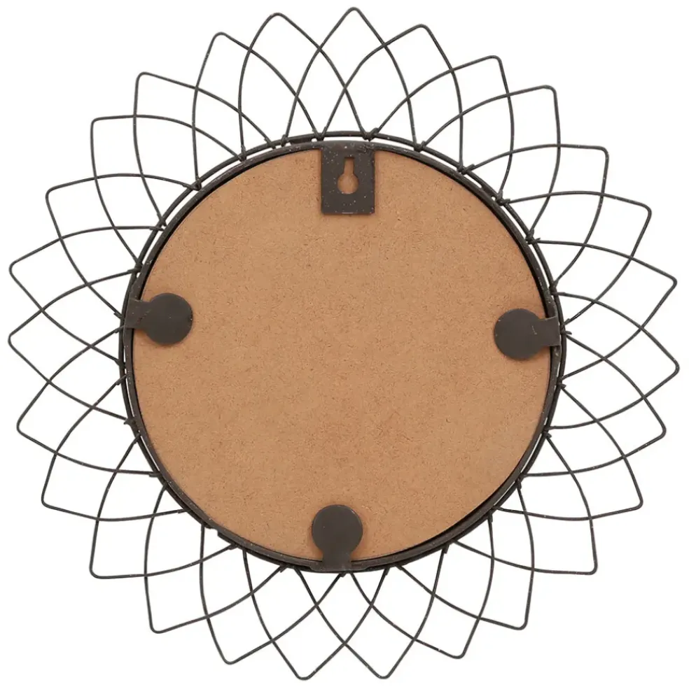 Miroir rond en fer noir D32cm - Lore