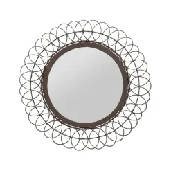 Miroir rond en fer noir D31cm - Lore