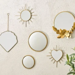 Miroir rond en laiton et miroir d25cm - Belisama
