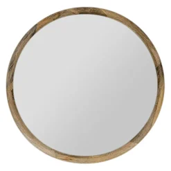 Miroir rond en manguier d80cm - Hervea
