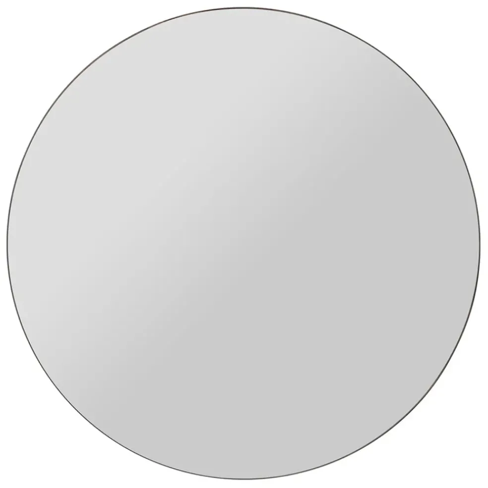 Miroir rond en pin foncé d80cm - Mikawa