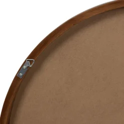Miroir rond en pin foncé d80cm - Mikawa