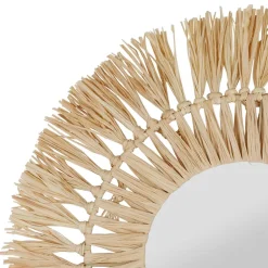 Miroir rond en raphia naturel d50cm