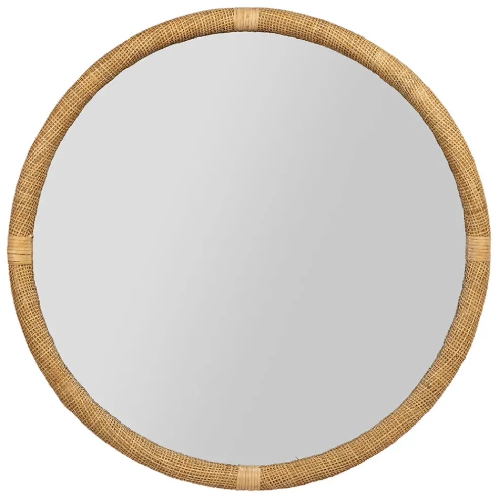 Miroir rond en rotin d80cm - Tamba