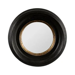 Miroir rond oeil de sorciere noir et doré d16cm - Aureol