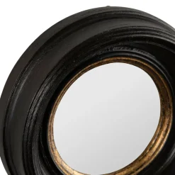 Miroir rond oeil de sorciere noir et doré d16cm - Aureol