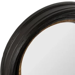 Miroir rond oeil de sorciere noir et doré d33cm - Aureol