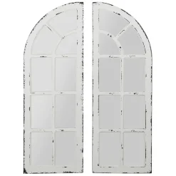 Miroirs x2 blanc patiné 40x117cm - orangerie