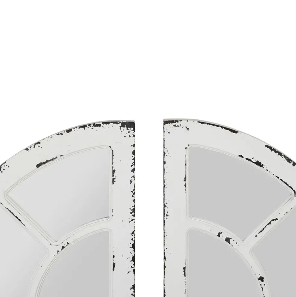 Miroirs x2 blanc patiné 40x117cm - orangerie