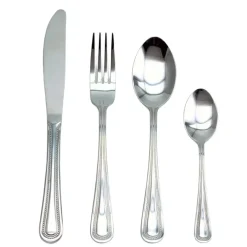 Ménagère 24 pièces en inox argent - perle