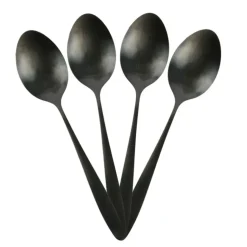 Ménagère 16 pièces noir en acier inoxydable