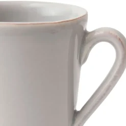 Mug americain en faïence gris perle