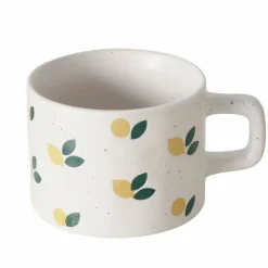Mug en grès citron blanc 32cl
