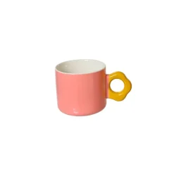 Mug en porcelaine brillant rose - Fleur