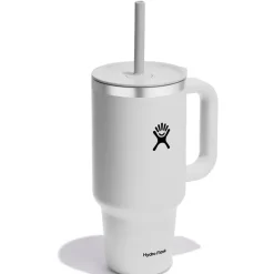 Mug isotherme avec poignée et paille blanc 946ml