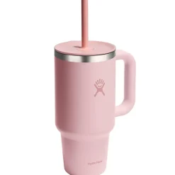 Mug isotherme avec poignée et paille rose 946ml