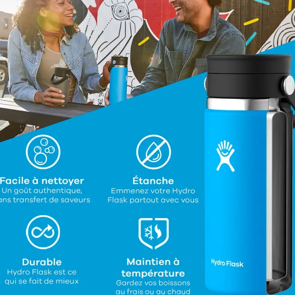 Mug isotherme bouchon flex vert agave 355ml
