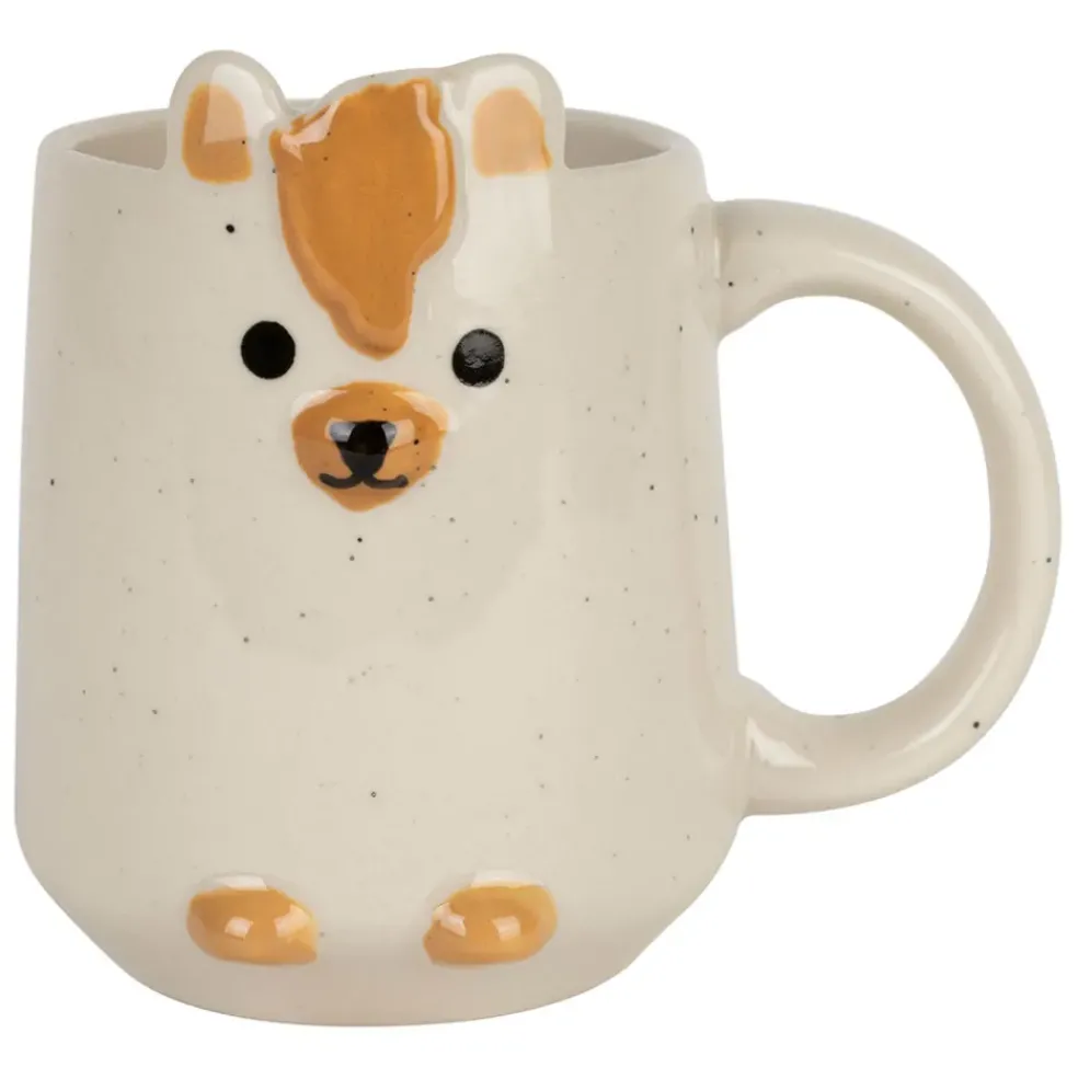Mug lion en grès blanc 35cl - Zawadi