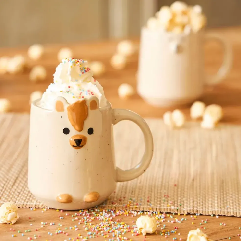 Mug lion en grès blanc 35cl - Zawadi