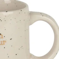 Mug tonton en grès blanc moucheté 35cl