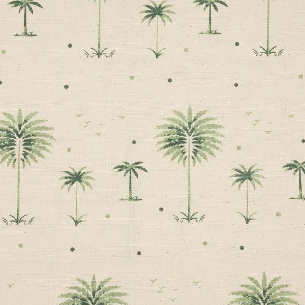 Nappe carrée en coton écru et vert 160x160cm - Paya