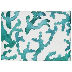 Nappe coton blanc et émeraude 260x160 - estran