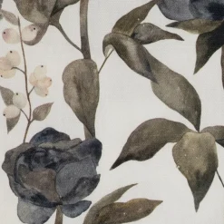 Nappe en coton gris vert 260x160cm - Rose noire