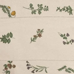 Nappe en coton naturel et vert 230x160cm - Juline