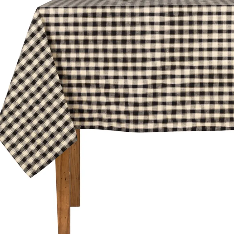 Nappe en coton noir 250x150cm - Campagne