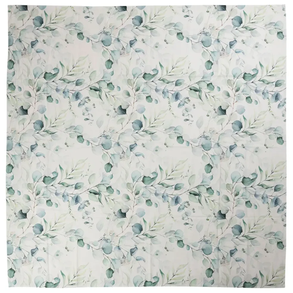 Nappe en coton vert 160x160cm - Eucalyptus