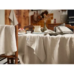 Nappe rectangle en lin lavé sable 170x250cm - Soline
