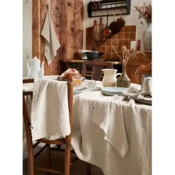 Nappe rectangle en lin lavé sable 170x250cm - Soline