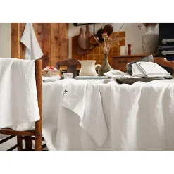 Nappe rectangle en lin lavé craie 170x250cm - Soline