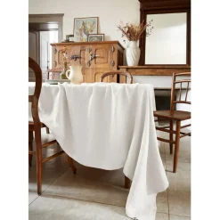Nappe rectangle en lin lavé craie 170x250cm - Soline