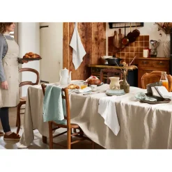 Nappe rectangle en lin lavé craie 170x250cm - Soline