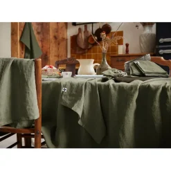 Nappe rectangle en lin lavé thym 170x250cm - Soline