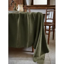 Nappe rectangle en lin lavé thym 170x250cm - Soline