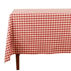 Nappe rectangulaire campagne rouge en coton