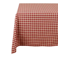 Nappe rectangulaire campagne rouge en coton